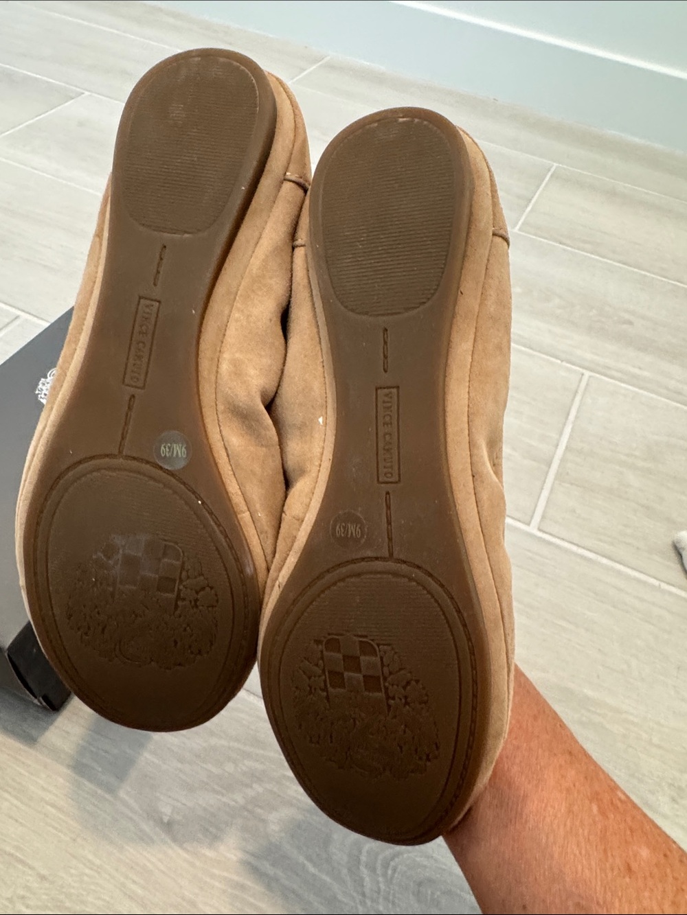 Vince Camuto Camel Suede Ballet Flats - Picture 2 of 7